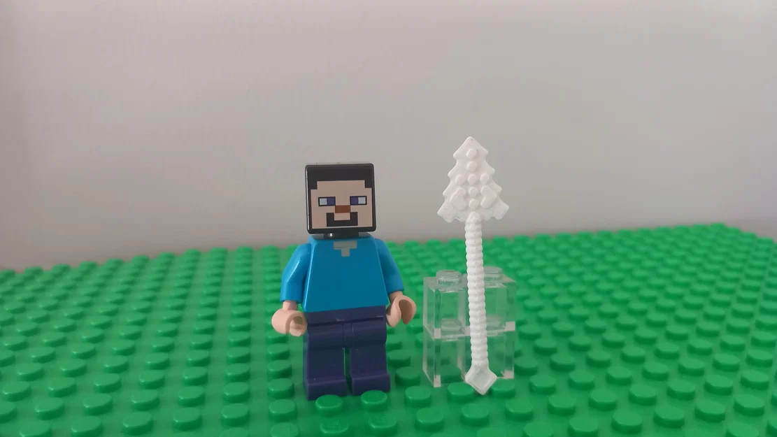 Mô hình giáo Trident Minecraft in 3D cho nhân vật Lego Minifigure - Image 1