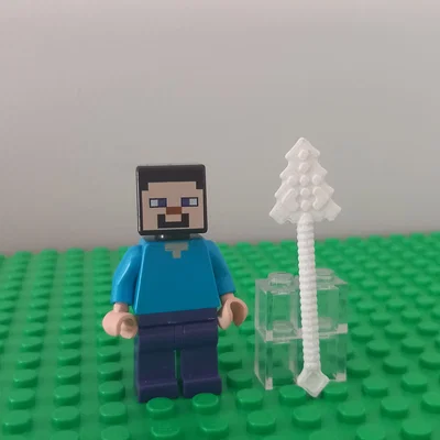 Mô hình giáo Trident Minecraft in 3D cho nhân vật Lego Minifigure