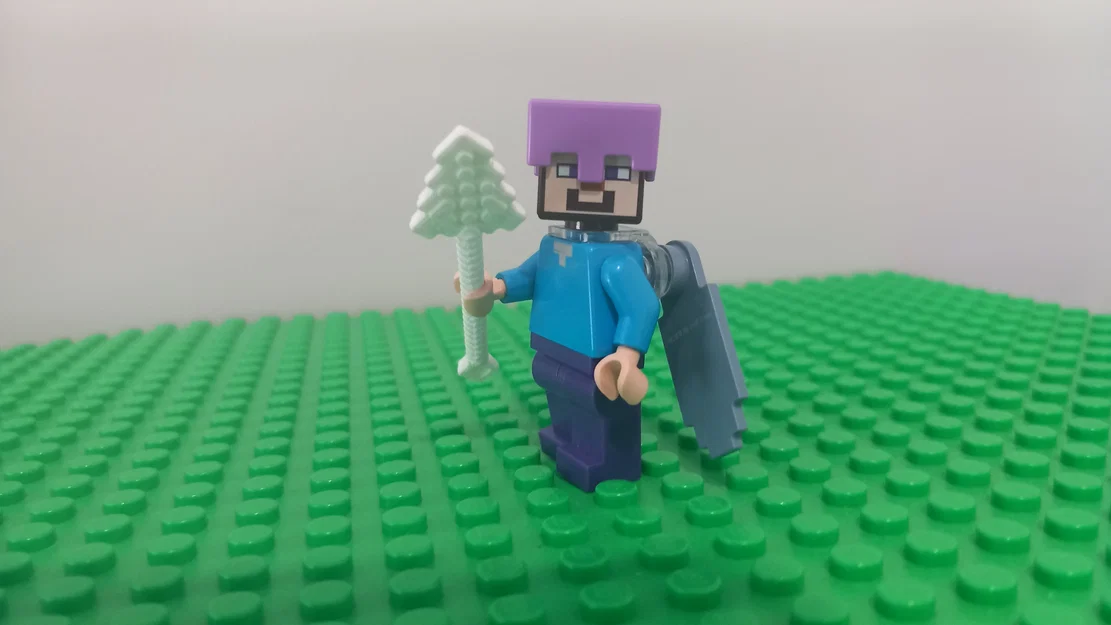 Mô hình giáo Trident Minecraft in 3D cho nhân vật Lego Minifigure - Image 2
