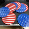 Bộ đế lót ly và hộp đựng hình cờ Mỹ Stars and Stripes - Thumbnail 2