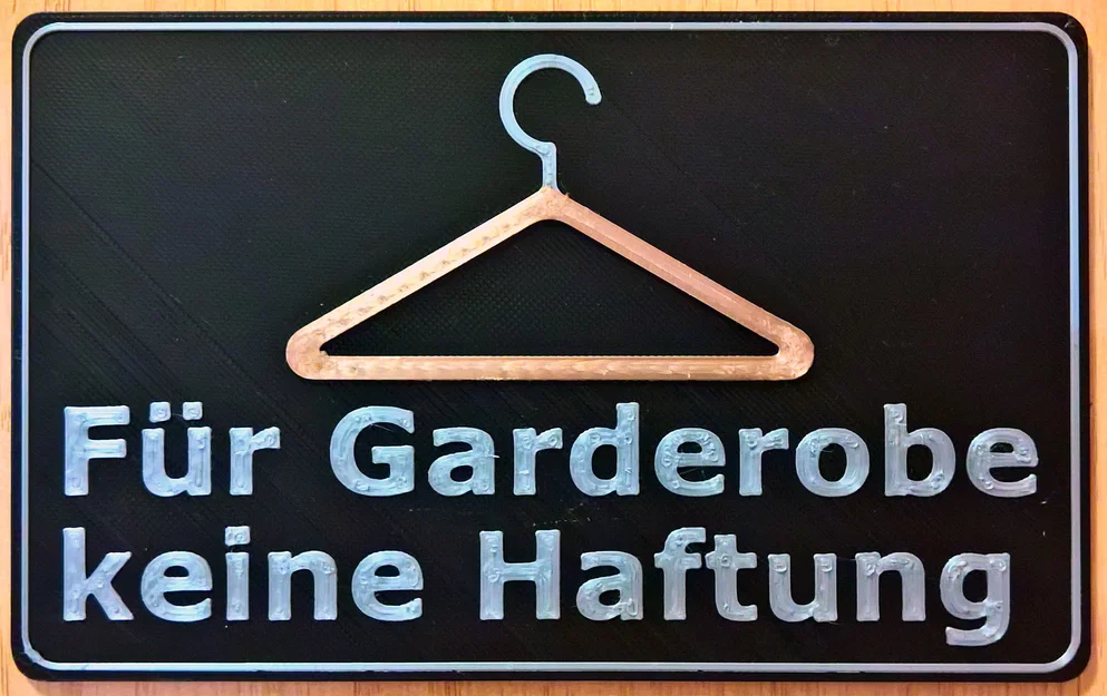 Bảng cảnh báo Für Garderobe keine Haftung - Image 1