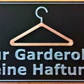 Bảng cảnh báo Für Garderobe keine Haftung - Thumbnail 1