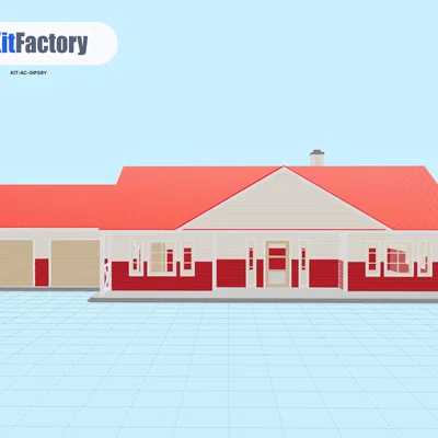 Nhà kiểu Ranch tỉ lệ HO – Mô hình in 3D từ 3D Kit Factory