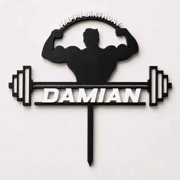 Phụ kiện cắm bánh sinh nhật chủ đề thể hình cho người tập Gym - Image 1