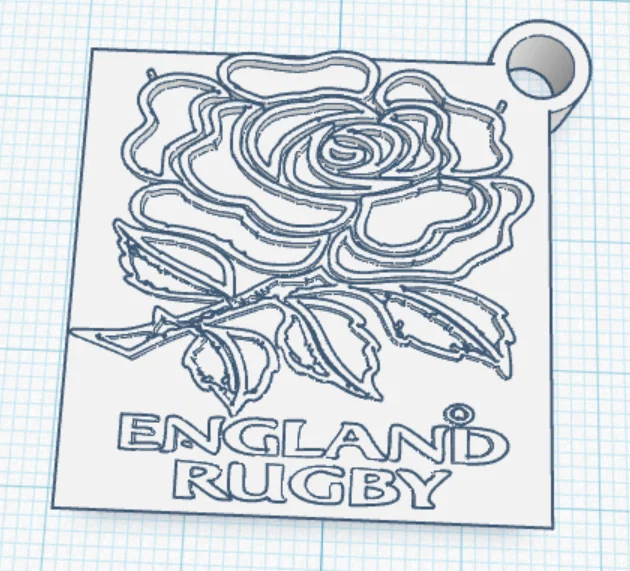 Móc khóa hình biểu tượng England Rugby in 3D cực chất - Image 1