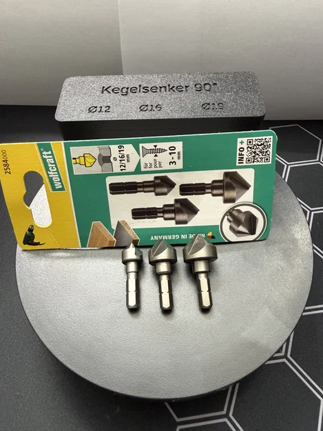 Hộp đựng bộ mũi khoan âm đầu Wolfcraft Ø12 Ø16 Ø19 - Image 1