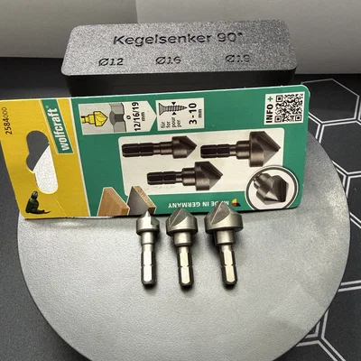 Hộp đựng bộ mũi khoan âm đầu Wolfcraft Ø12 Ø16 Ø19