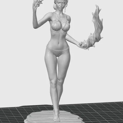 Mô hình 3D Triss Merigold (The Witcher) trong trang phục bikini quyến rũ
