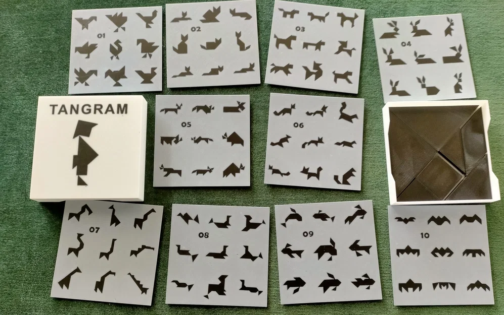 Bộ 90 mẫu TANGRAM kèm lời giải và hộp đựng thẻ - Image 1