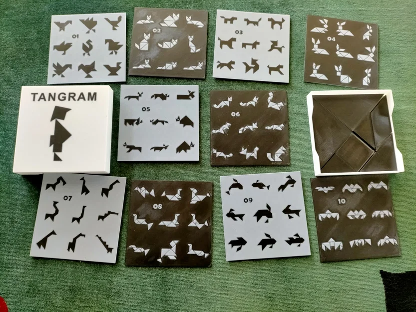 Bộ 90 mẫu TANGRAM kèm lời giải và hộp đựng thẻ - Image 3