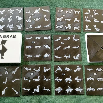 Bộ 90 mẫu TANGRAM kèm lời giải và hộp đựng thẻ