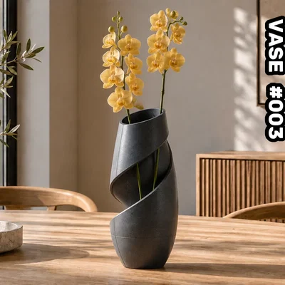 Parametric Spiral Vase #003 – Bình hoa trang trí in 3D phong cách hiện đại