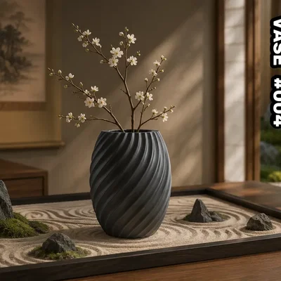 Parametric Spiral Vase #004 – Mẫu bình hoa xoắn ốc in 3D hiện đại