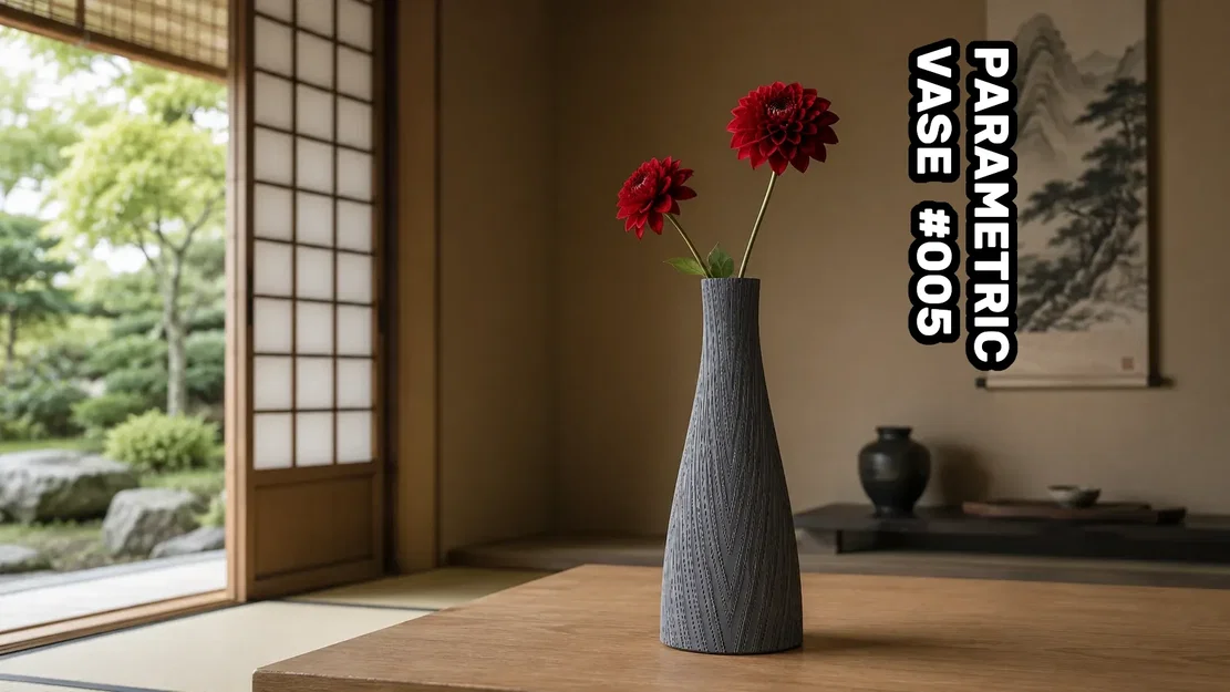 Parametric Spiral Vase #005 – Mẫu bình hoa trang trí 3D hiện đại - Image 1