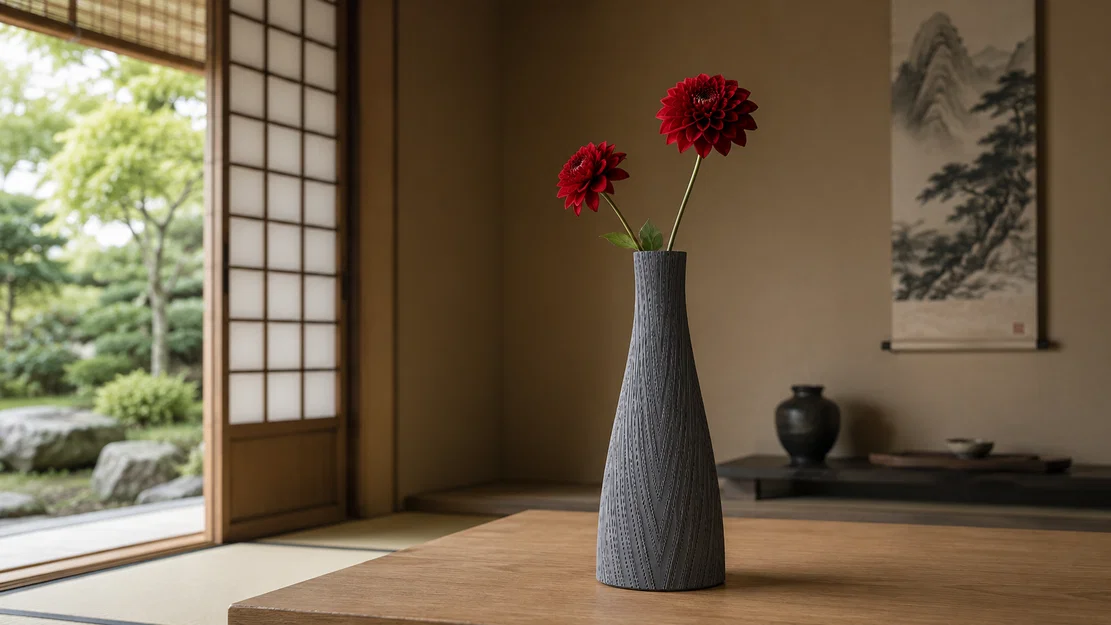 Parametric Spiral Vase #005 – Mẫu bình hoa trang trí 3D hiện đại - Image 2