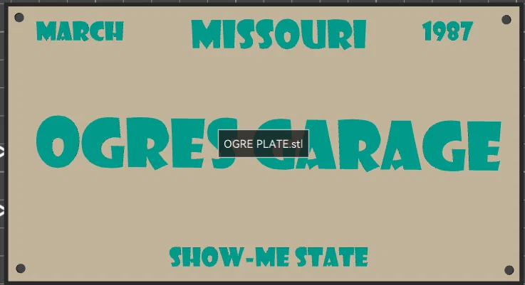 Biển số xe trang trí OGRE PLATE phong cách Missouri in 3D - Image 1