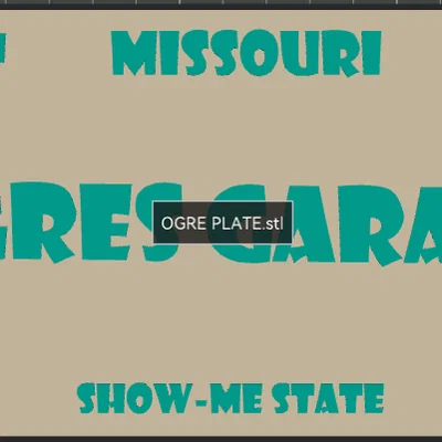 Biển số xe trang trí OGRE PLATE phong cách Missouri in 3D