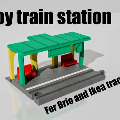 Mô hình nhà ga xe lửa tương thích đường ray Brio và Ikea (In 3D)