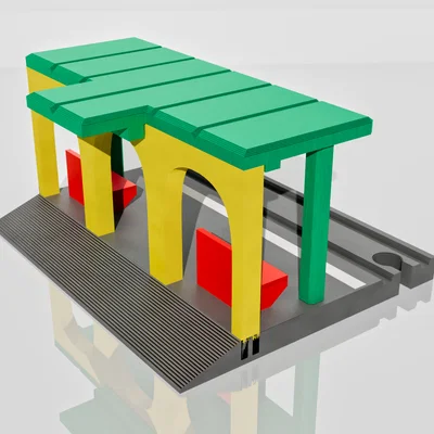 Mô hình nhà ga xe lửa tương thích đường ray Brio và Ikea (In 3D)