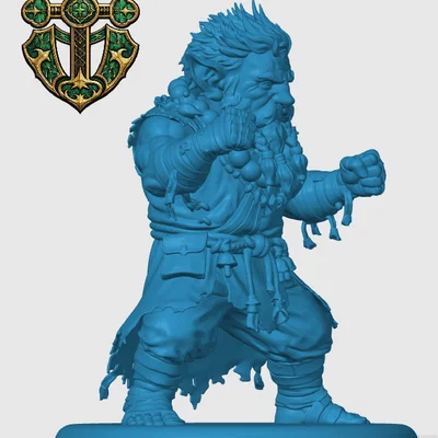 Mô hình 3D Deep Gnome Monk cho game nhập vai D&D