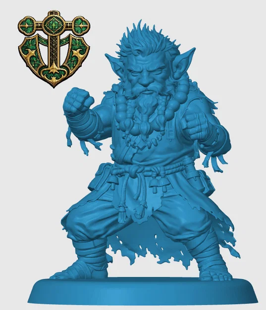 Mô hình 3D Deep Gnome Monk cho game nhập vai D&D - Image 3