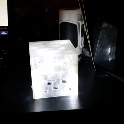Mẫu đèn ngủ hình khối Diamond Ore phong cách Minecraft (File 3D)