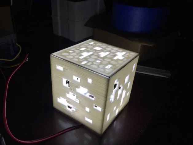 Mẫu đèn ngủ hình khối Diamond Ore phong cách Minecraft (File 3D) - Image 3