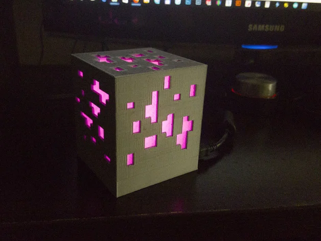 Mẫu đèn ngủ hình khối Diamond Ore phong cách Minecraft (File 3D) - Image 4