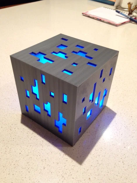 Mẫu đèn ngủ hình khối Diamond Ore phong cách Minecraft (File 3D) - Image 8