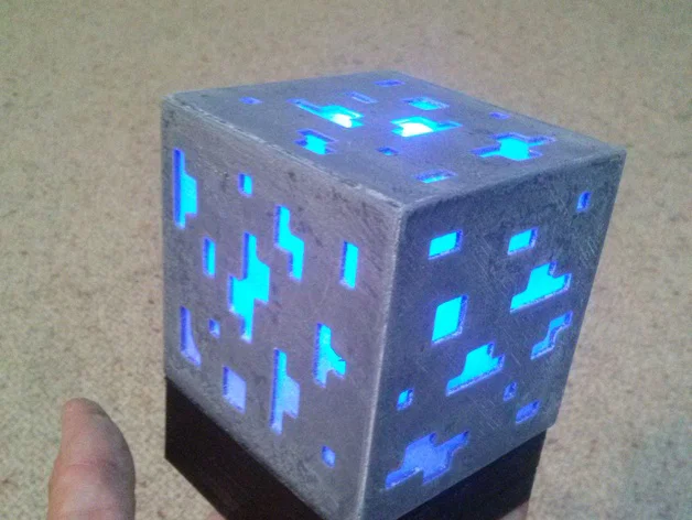Mẫu đèn ngủ hình khối Diamond Ore phong cách Minecraft (File 3D) - Image 11