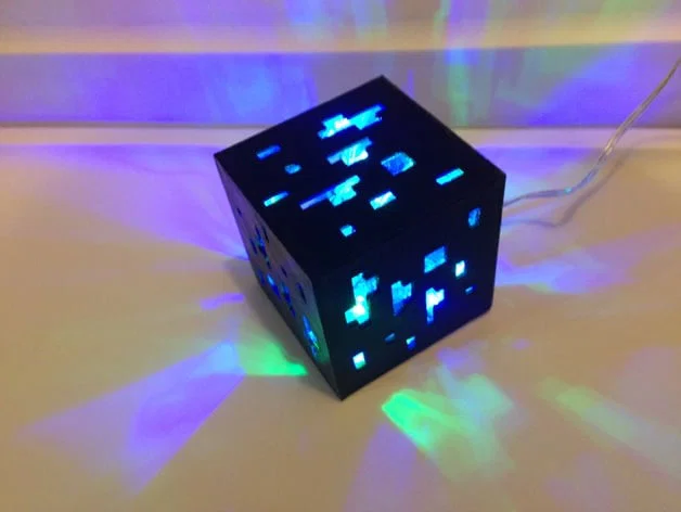 Mẫu đèn ngủ hình khối Diamond Ore phong cách Minecraft (File 3D) - Image 12