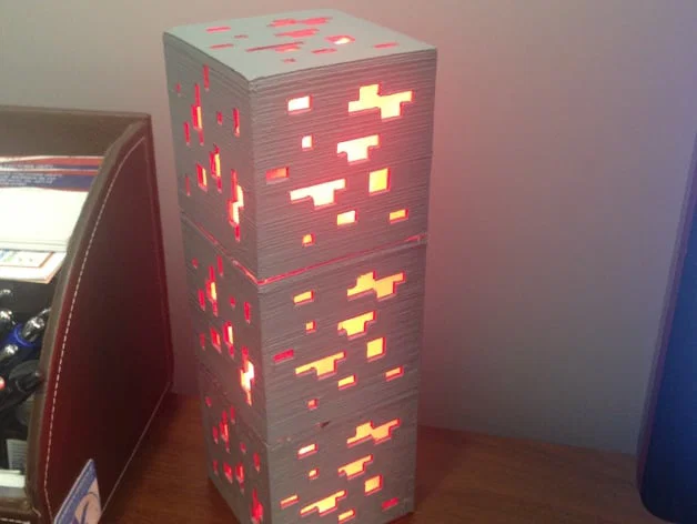 Mẫu đèn ngủ hình khối Diamond Ore phong cách Minecraft (File 3D) - Image 16