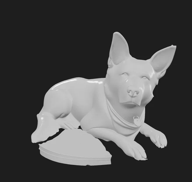 Mô hình 3D chú chó nhỏ nằm nghỉ dễ thương để bàn - Image 1