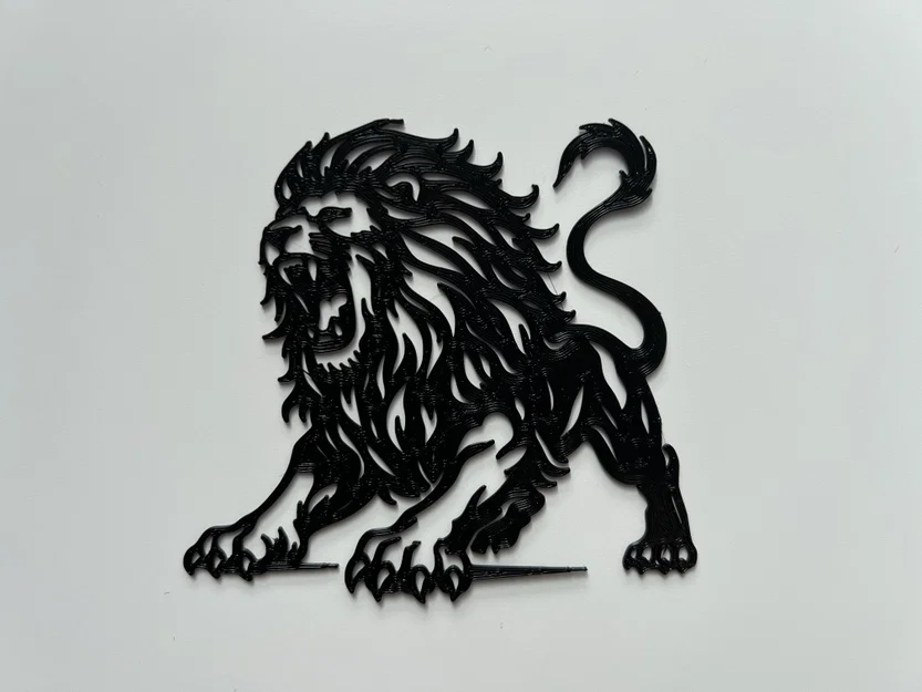 Mẫu in 3D tranh treo tường sư tử dũng mãnh Lion Wall Art #15 - Image 1