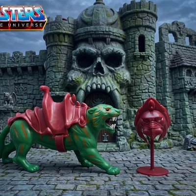 Giá trưng bày mặt nạ Battle Cat / Panthor (Masters of the Universe)