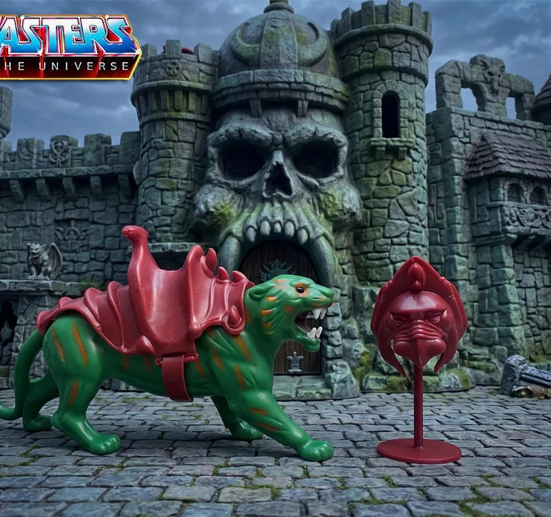 Giá trưng bày mặt nạ Battle Cat / Panthor (Masters of the Universe)