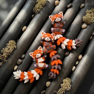 Gấu Trúc Đỏ Flexi Baby Siêu Dễ Thương - Đồ Chơi Khớp Nối, Móc Khóa và Nam Châm