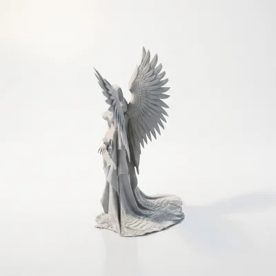 Mô hình 3D Thiên thần mặc váy có cánh - File in 3D chất lượng cao