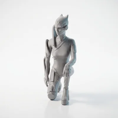 Mô hình 3D nhân vật nữ AI Girl - Tượng trang trí phong cách tương lai