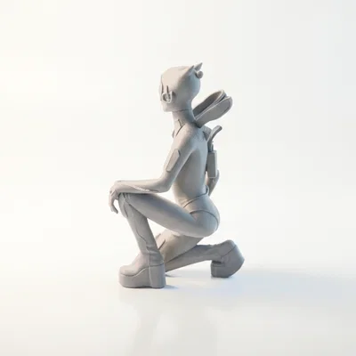 Mô hình 3D nhân vật nữ AI Girl - Tượng trang trí phong cách tương lai