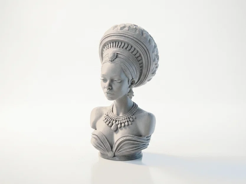 Tượng Bán Thân Người Phụ Nữ Châu Phi - Mô Hình In 3D Đẹp Mắt - Image 1
