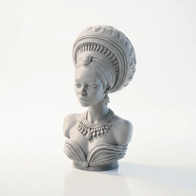 Tượng Bán Thân Người Phụ Nữ Châu Phi - Mô Hình In 3D Đẹp Mắt