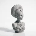 Tượng Bán Thân Người Phụ Nữ Châu Phi - Mô Hình In 3D Đẹp Mắt - Thumbnail 2