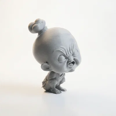 Mô hình 3D Cô bé giận dữ - Angry Face Little Girl Figurine