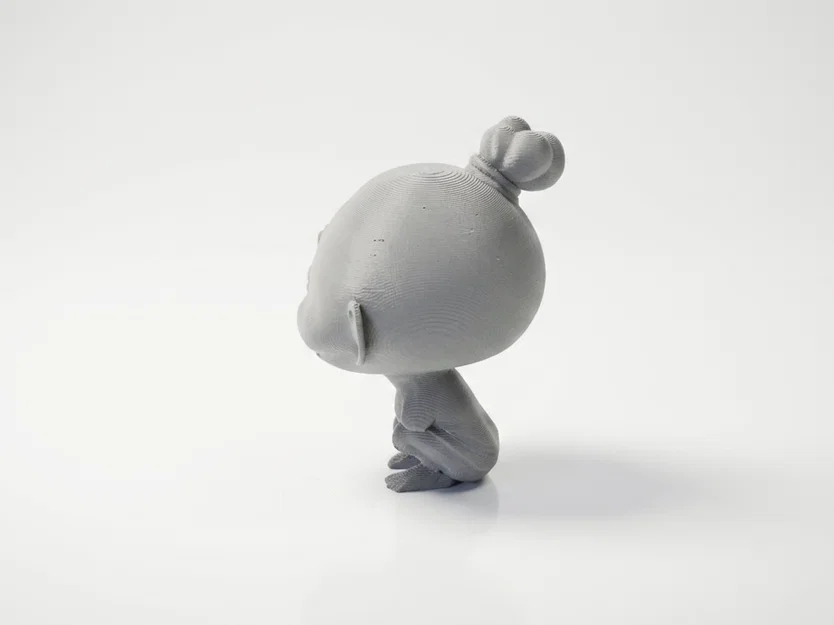 Mô hình 3D Cô bé giận dữ - Angry Face Little Girl Figurine - Image 4