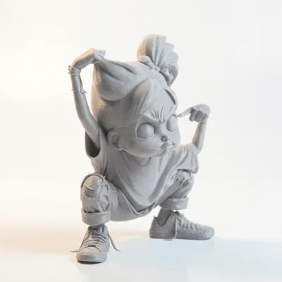 Mô hình 3D nhân vật cô bé cá tính - Angry Little Girl Figurine