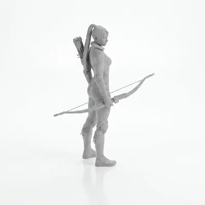 Mô hình 3D Nữ Cung Thủ Chiến Binh Giả Tưởng