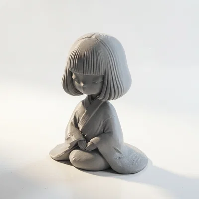 Mô hình 3D in được: Tượng cô gái Á Đông ngồi thiền