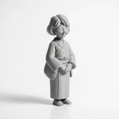 Mô hình 3D người phụ nữ châu Á lớn tuổi
