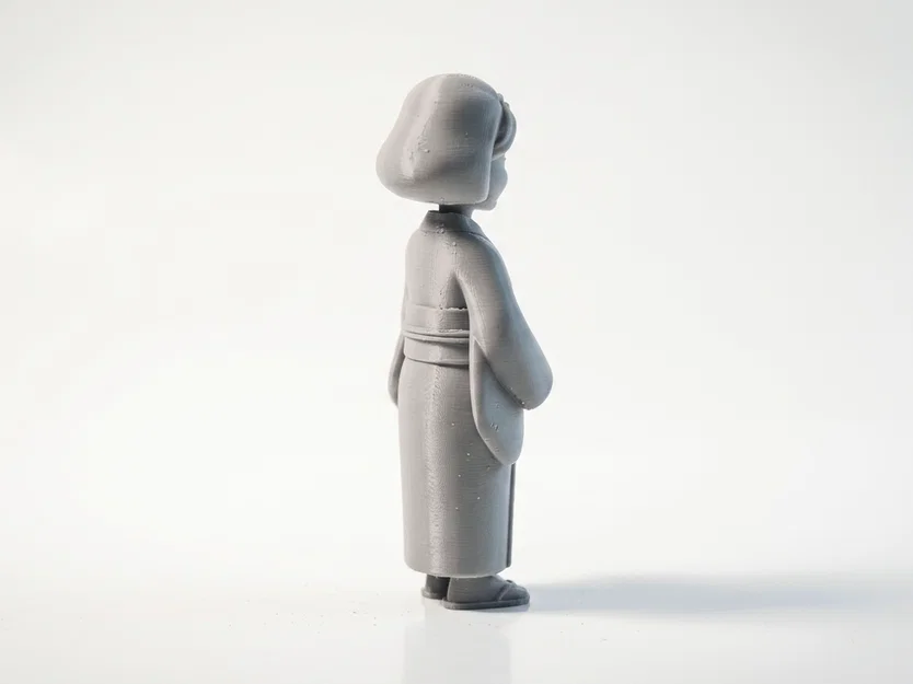 Mô hình 3D người phụ nữ châu Á lớn tuổi - Image 3